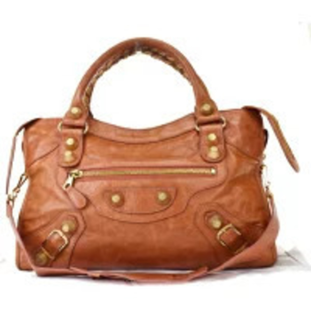 Balenciaga Giant City Handbag Shoulder Bag Brown Leather